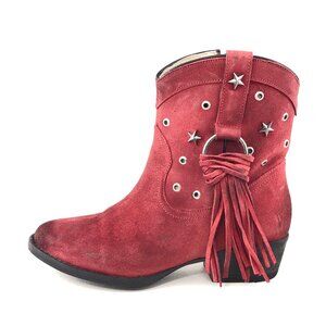 Circle G by Corral Fringe & Studs Western Ankle Boots 7